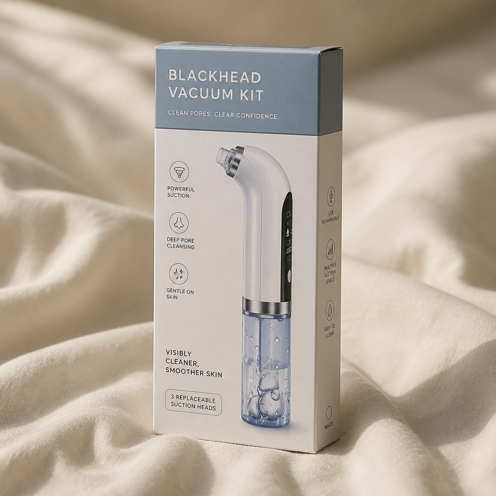 Thumbnail of the product packaging box for the blackhead vacuum kit on a soft background