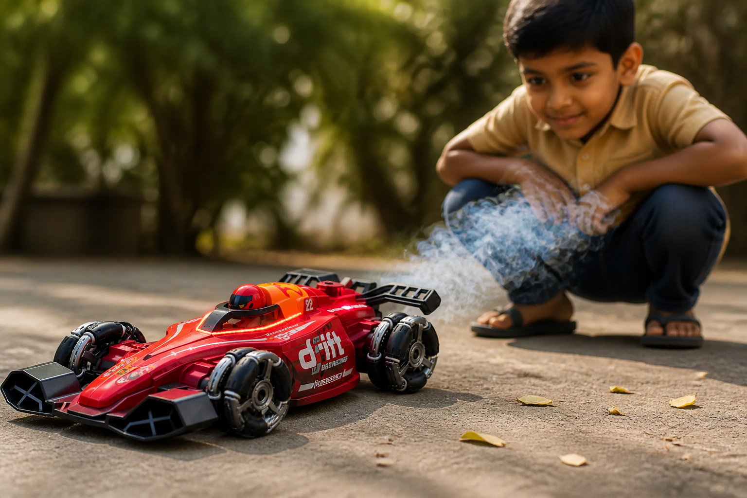 GRAPHENE F1 Formula Car compact red racer with smoke nozzle