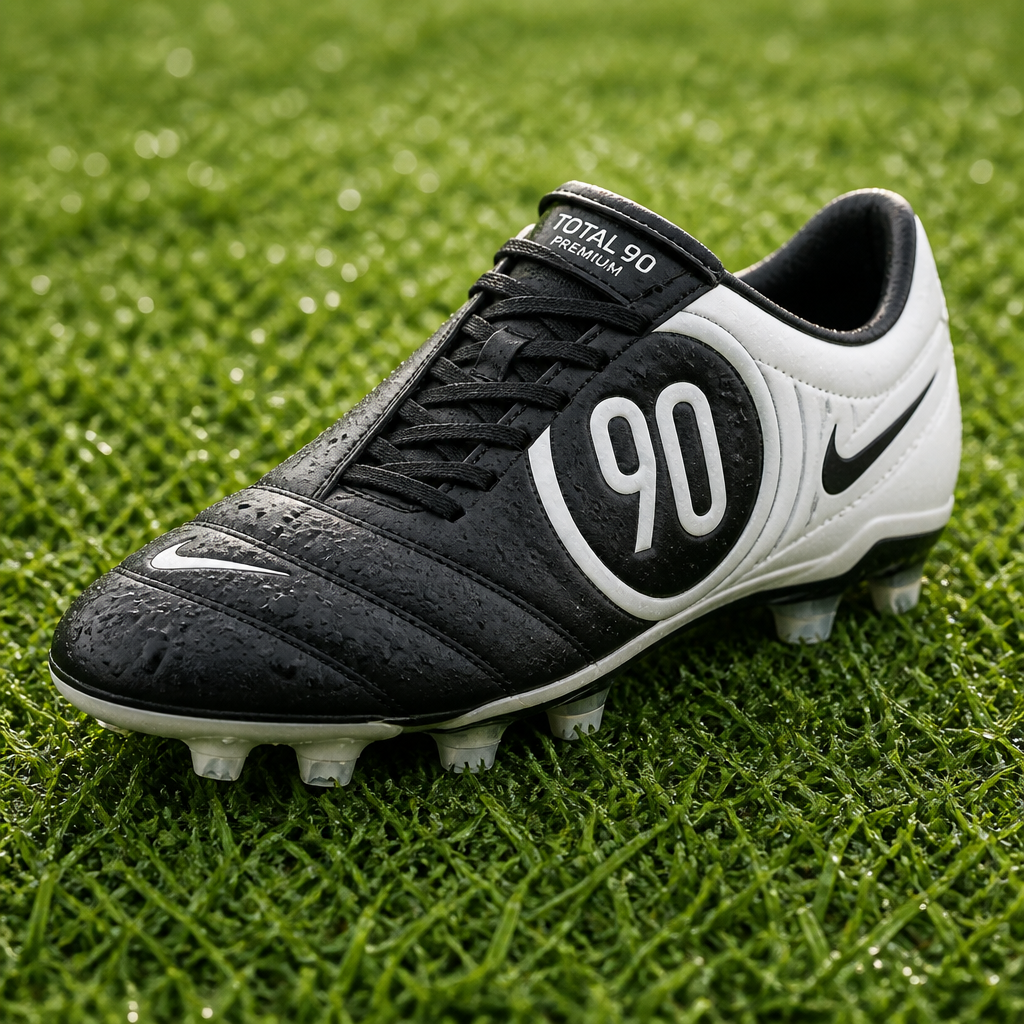 Small square thumbnail of the Nike Total 90 Premium sneaker shown at three-quarter angle, quilted leather upper visible, soft studio lighting on light surface