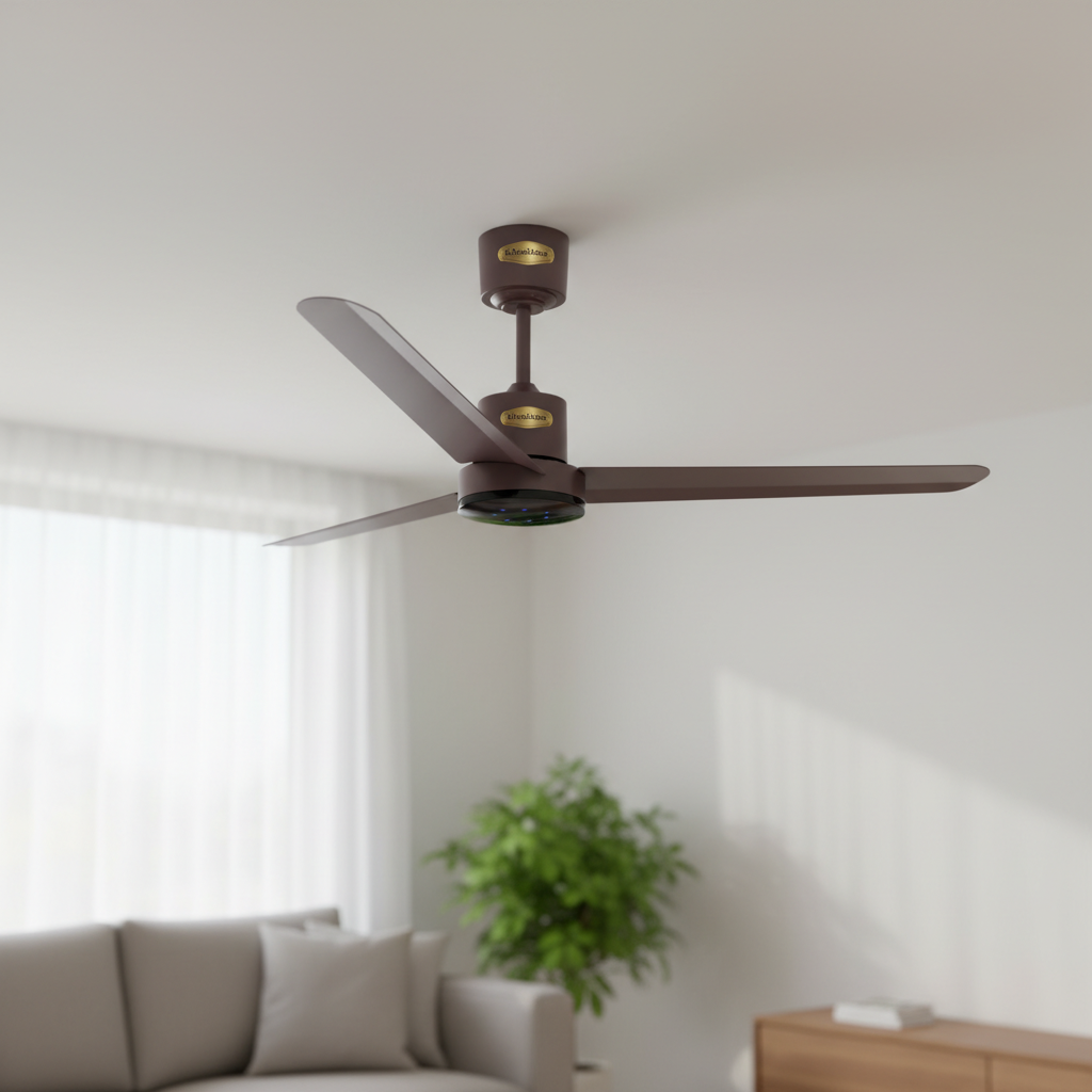 Woman using Khaitan Smart Remote Fan