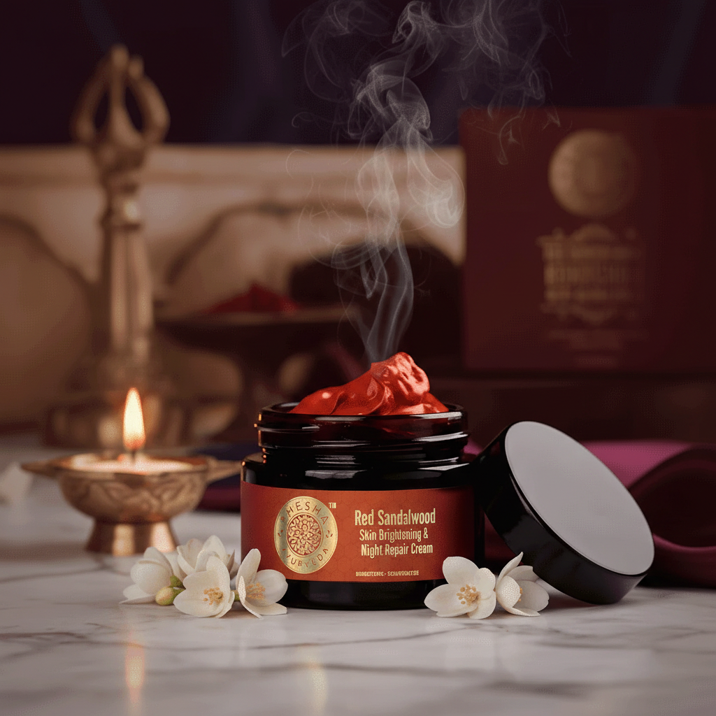 SHESHA AYURVEDA Red Sandalwood Night Repair Cream - Premium Luxury Jar