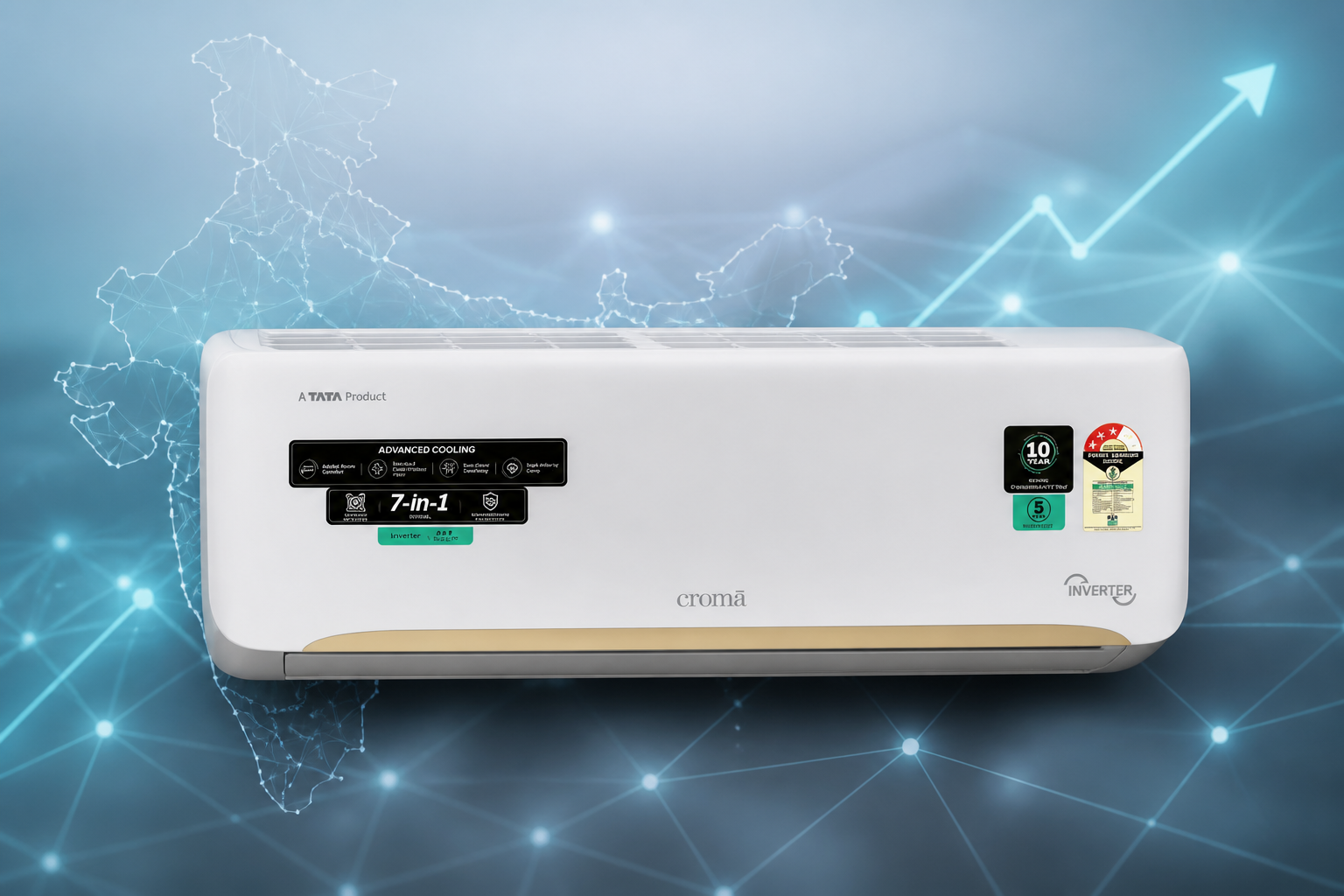 Abstract background pattern suggesting growth, community, and success with upward trending elements and connected nodes representing satisfied customers across India
