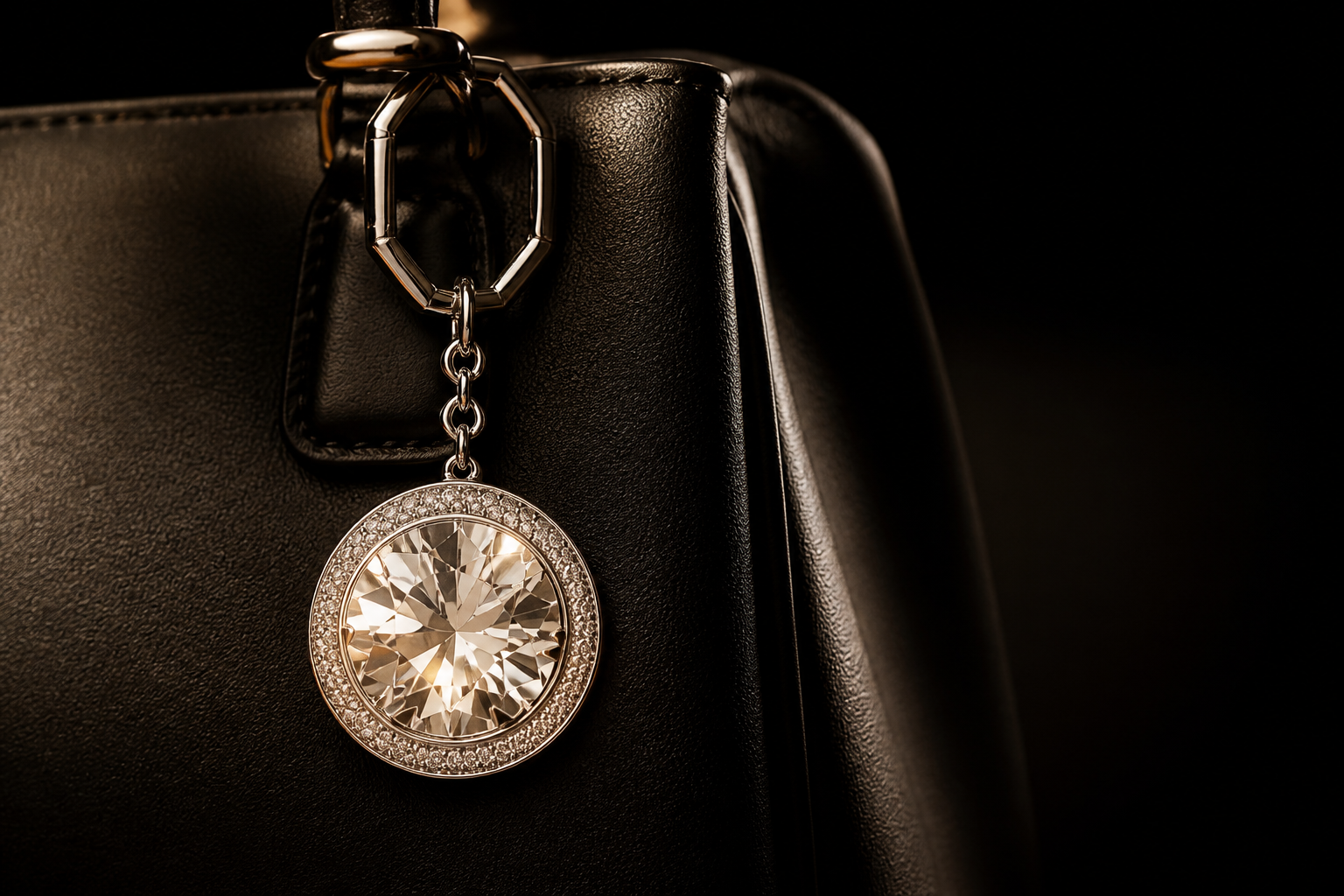 Swarovski logo in gold on black