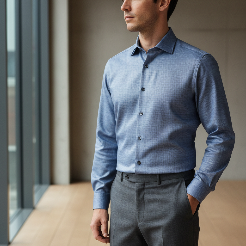 Premium Men's Shirt in Blue - Professional Style