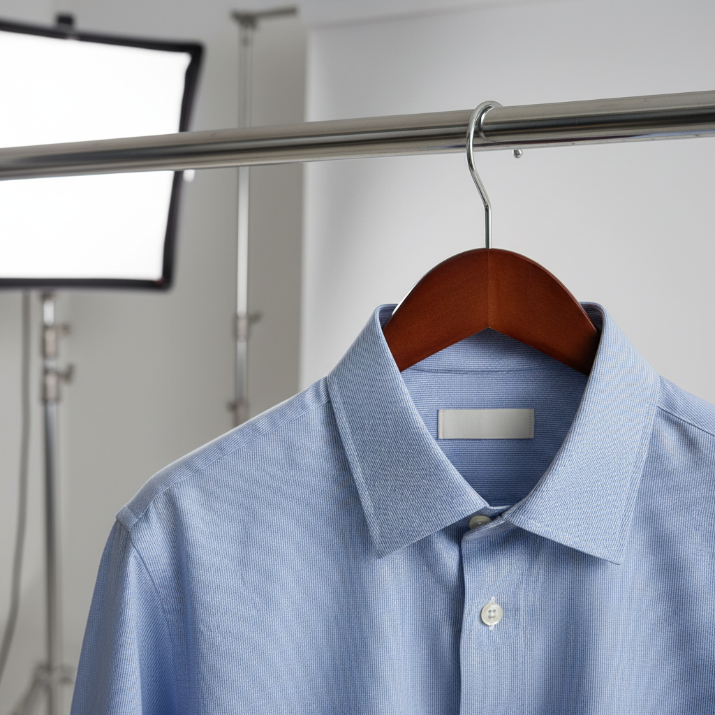 Men's Shirt on hanger showing full silhouette