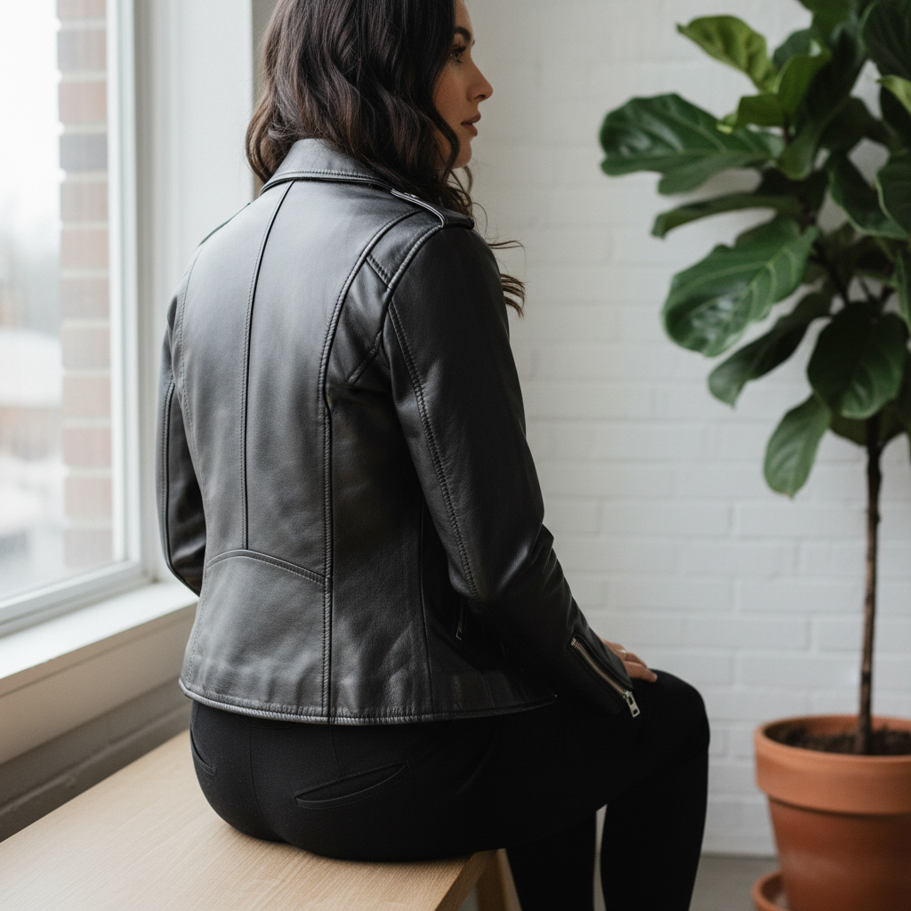 Women's Leather Jacket Close-up