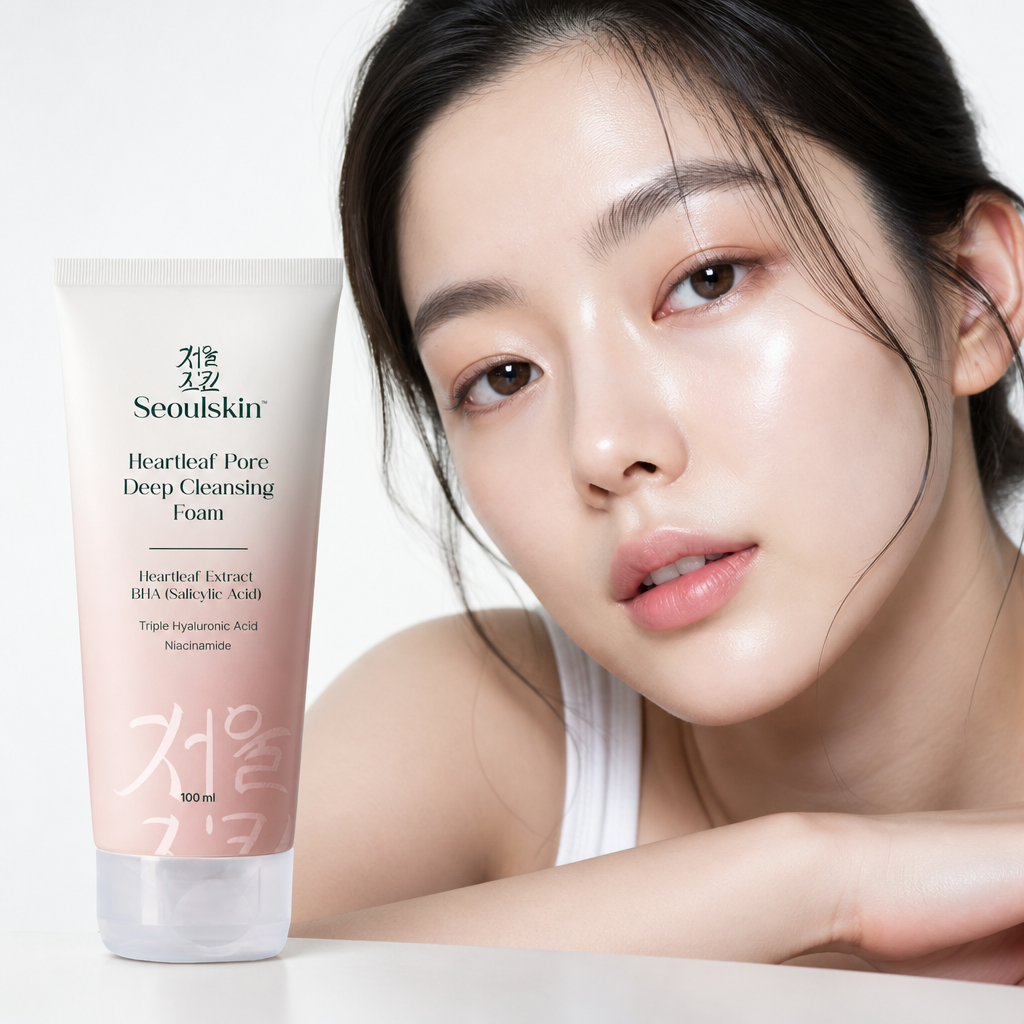 환하고 맑은 피부 클로즈업 - 개선된 피부톤과 매끄러운 피부결