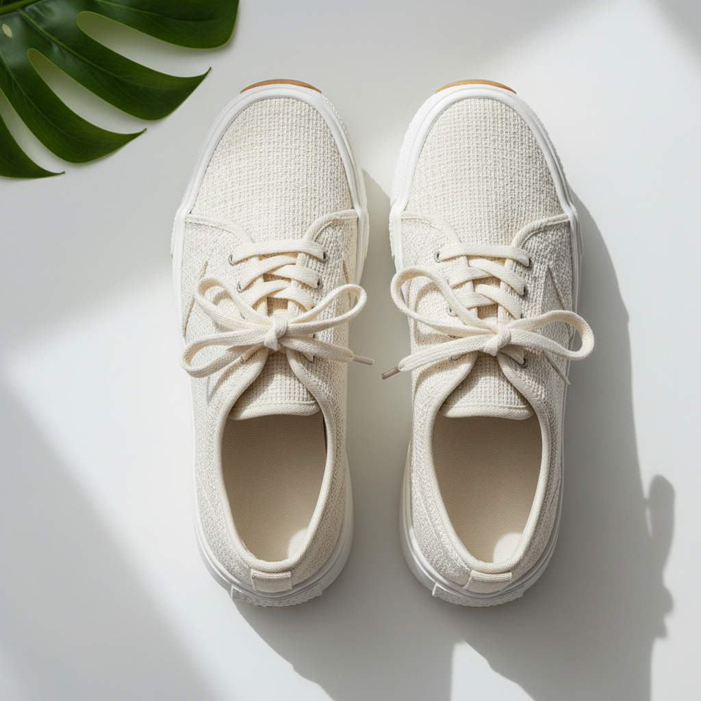 Premium white casual sneakers for women