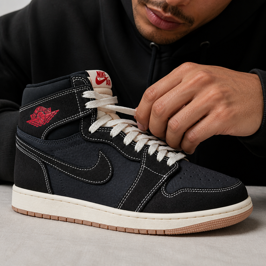 Detailed studio close-up of the Nike Total 90 Premium quilted leather and textile upper with asymmetrical lacing system showing every stitch and panel in ultra-sharp focus