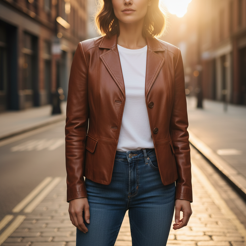 Women's Leather Jacket - Versatile Styling
