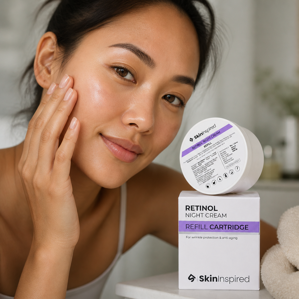 Week 3 close-up of visibly smoother skin texture with reduced dry patches and more even tone