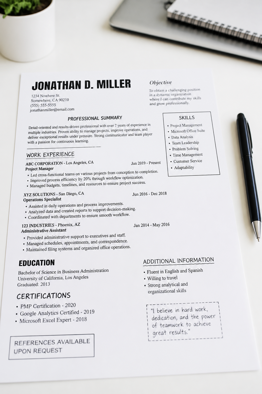 Old messy cluttered plain black-and-white resume document with inconsistent fonts dense text blocks and zero visual hierarchy on a white background