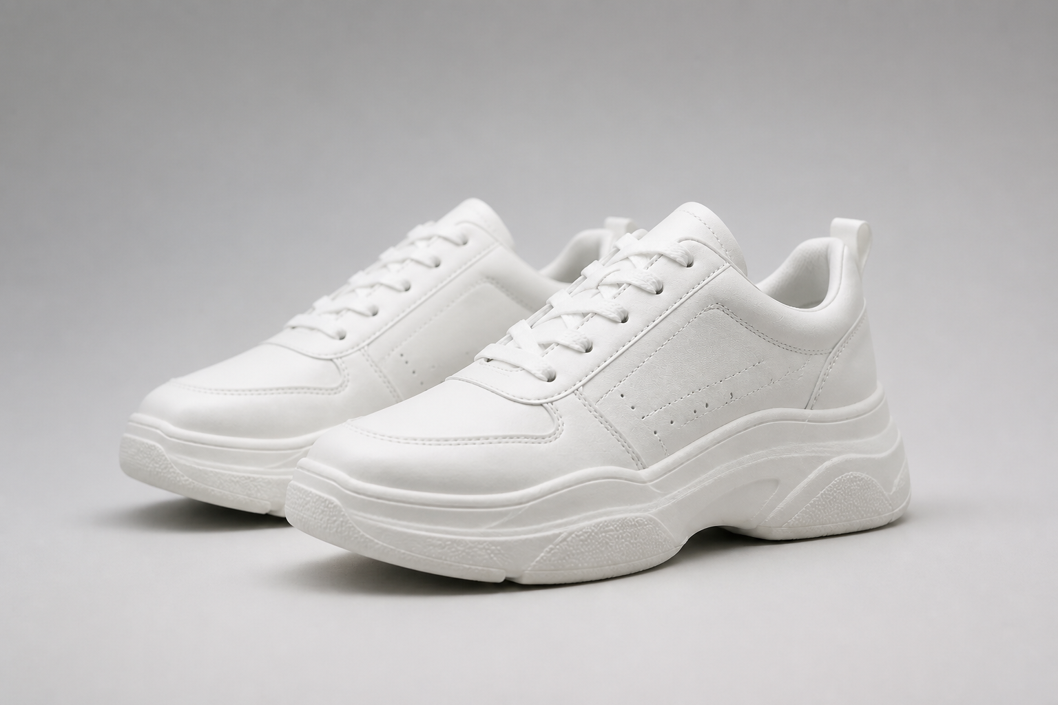 Clean studio product shot of Nike Sneakers 3 from the side showing the iconic Nike swoosh and sleek shape on a soft gradient background