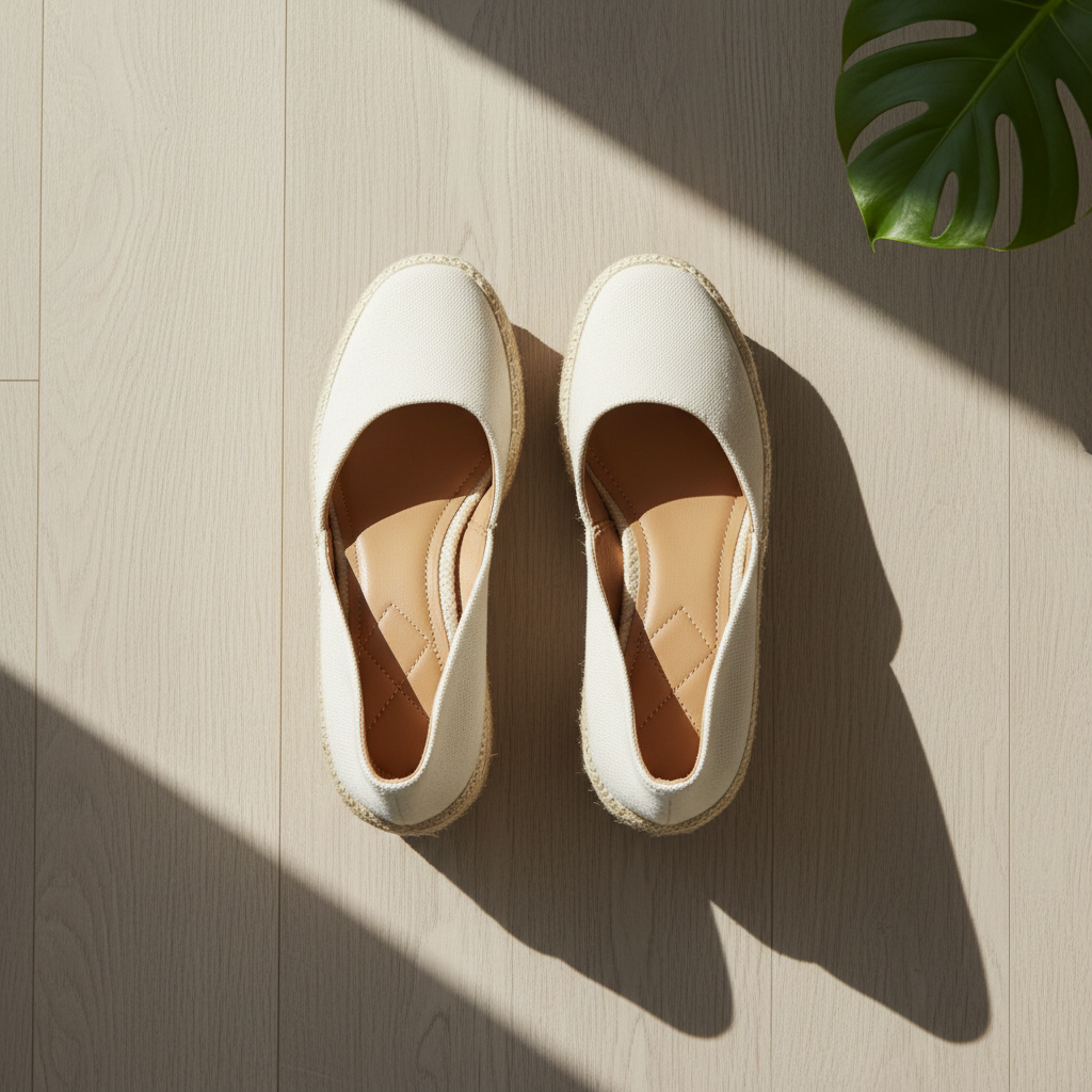 Comfortable women's shoes displayed on neutral background