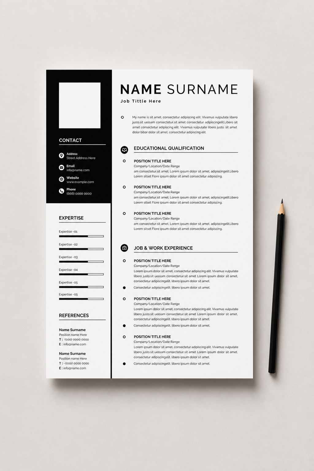 Resume template product preview four showcasing minimal ATS-friendly design
