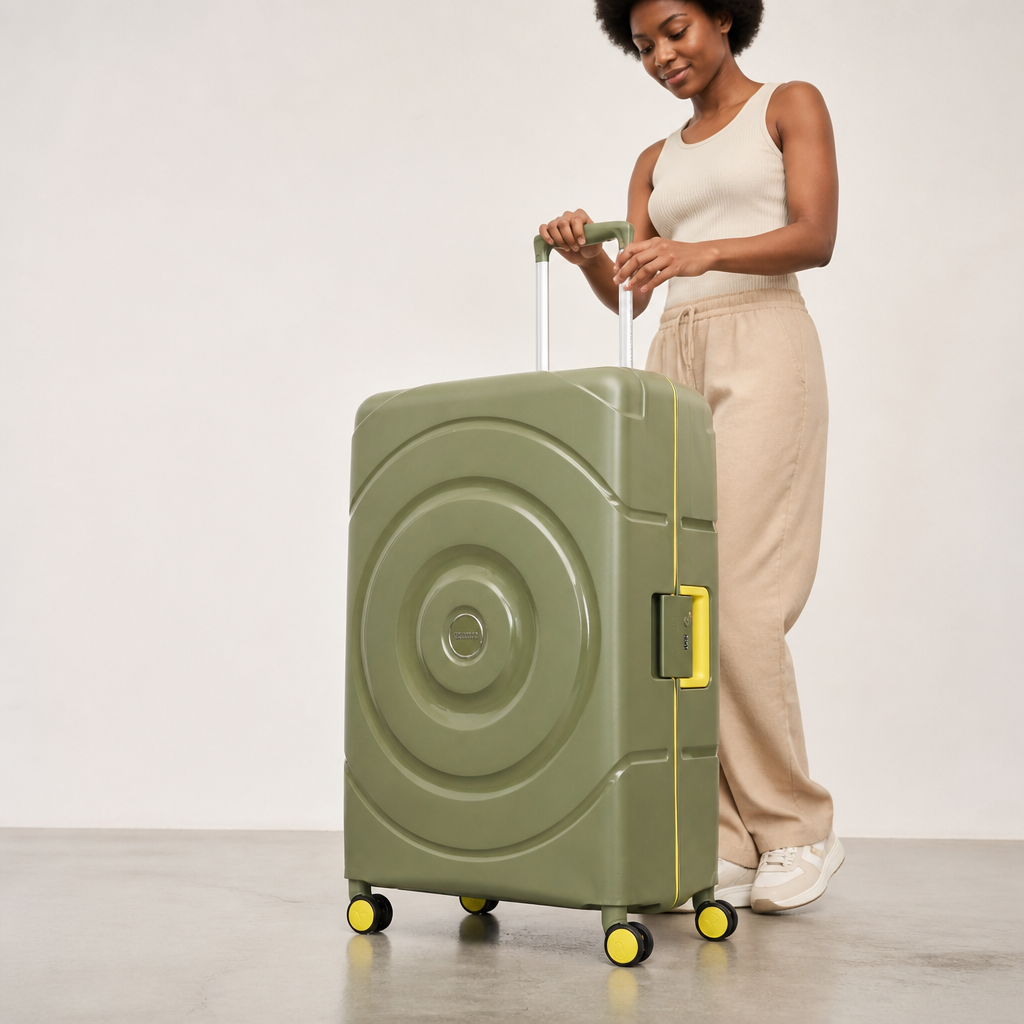 Detail view of Circurity's 360-degree rotating double wheel system with rubber coating for silent smooth rolling