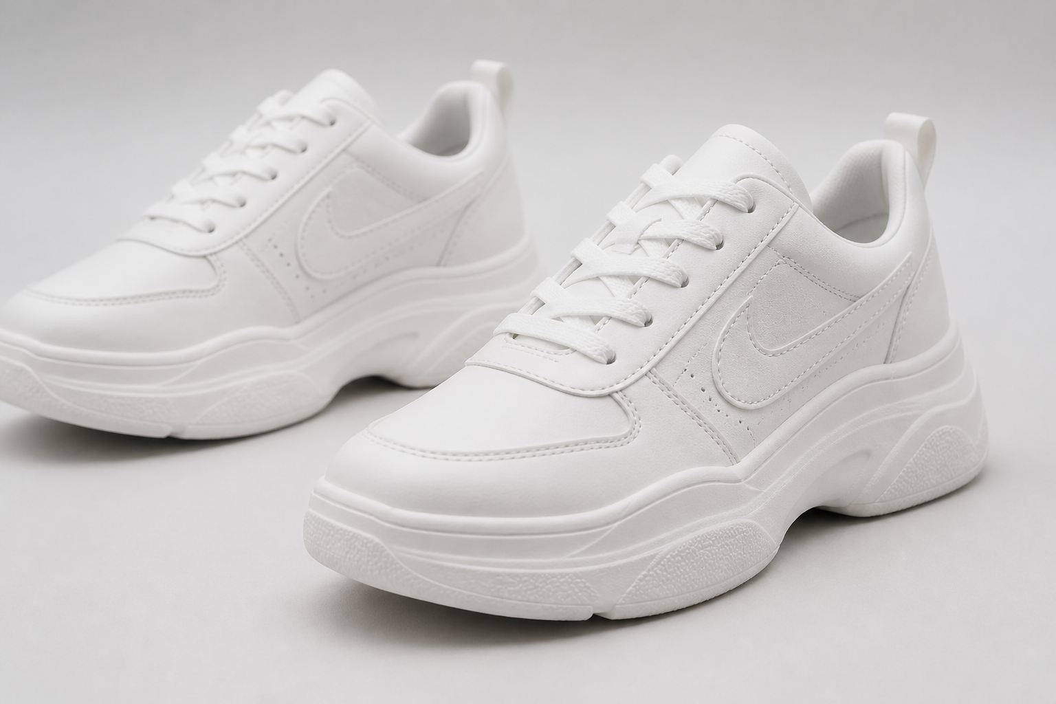 Fresh pair of Nike Sneakers 3 looking sharp and new on a clean studio surface with the iconic Nike swoosh visible in profile