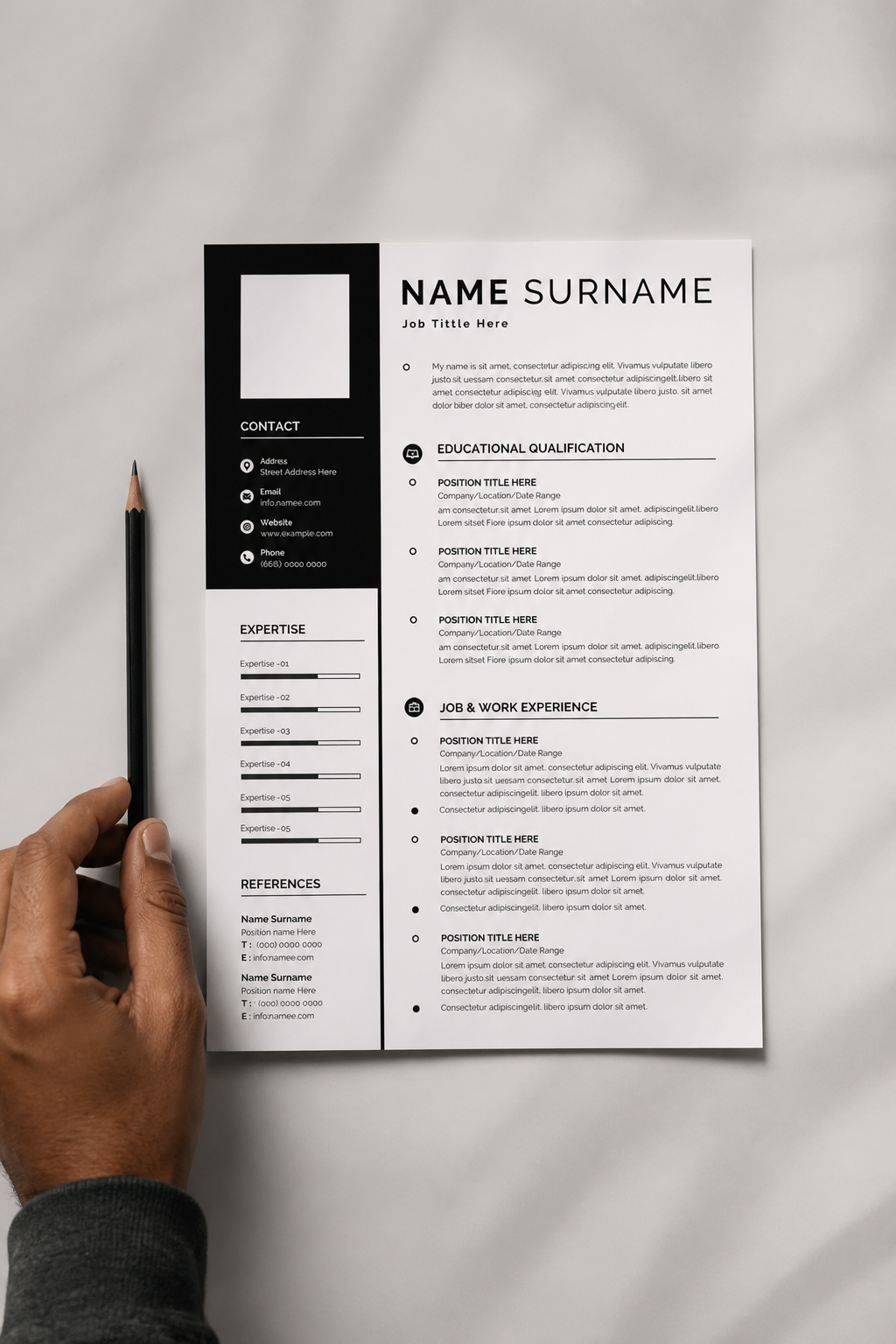 Resume template product preview five displaying polished final printable version