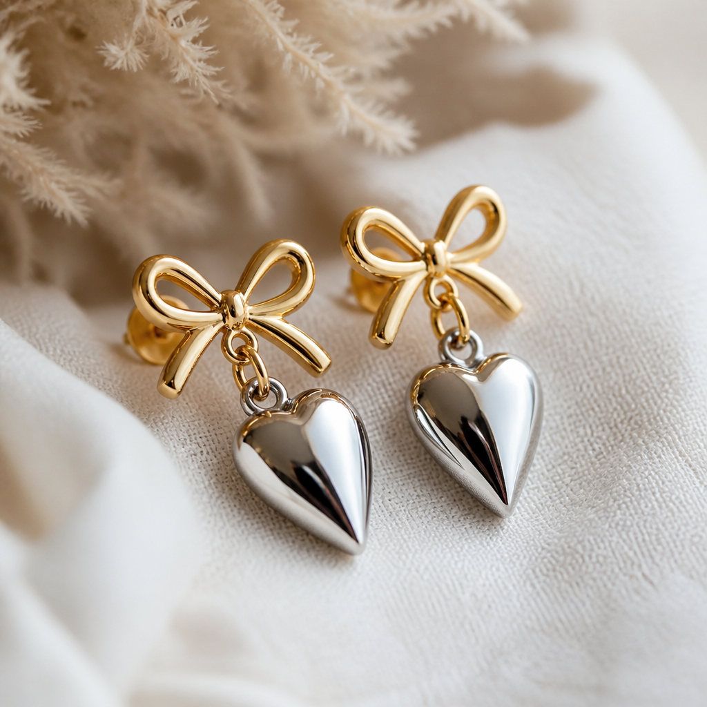 Love Heart Earrings thumbnail macro detail of heart shape