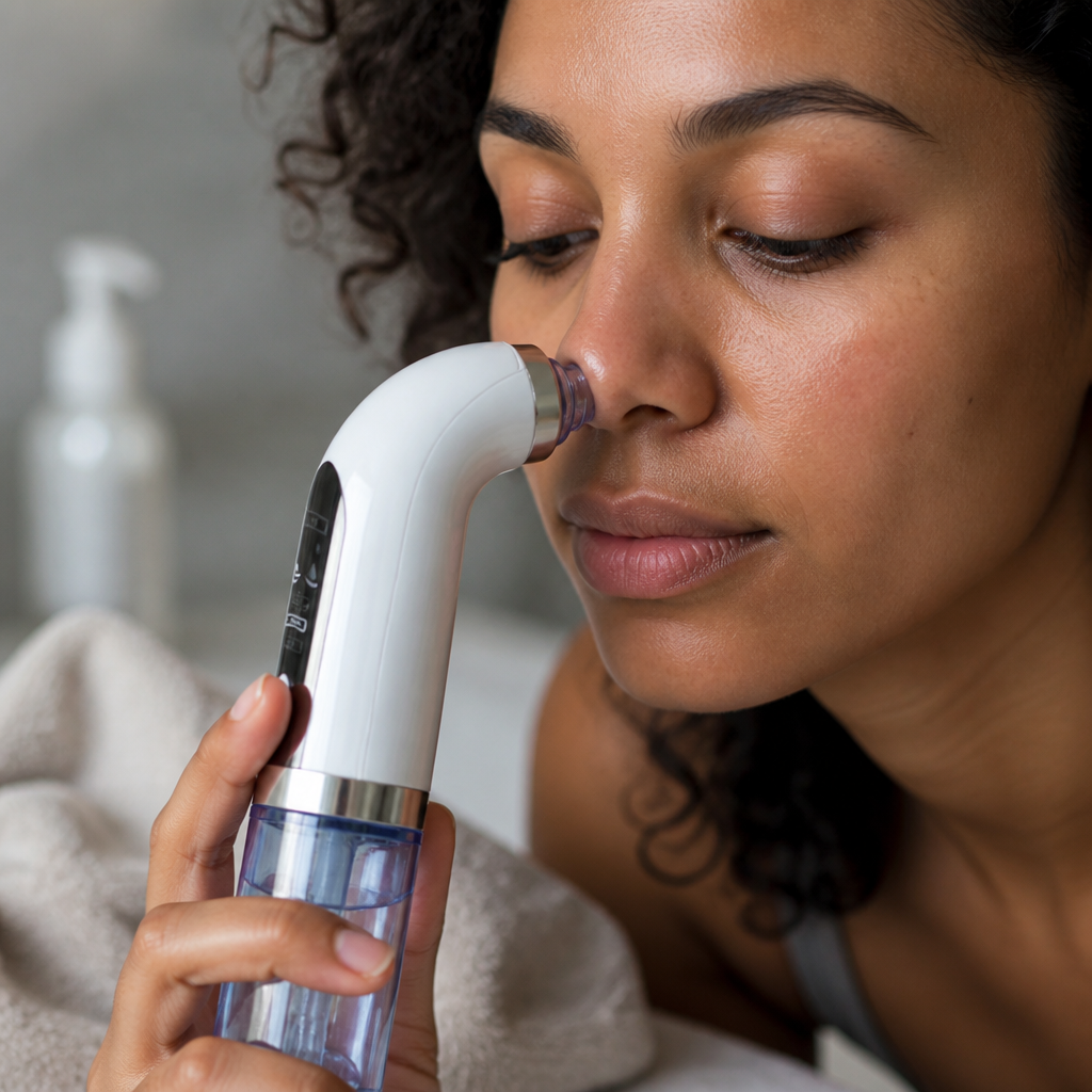 Curved nose probe designed specifically for the contours of the nose bridge and wings
